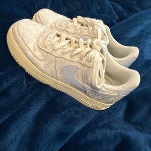 ** SOLD** Nike Cream and White Embroidered Air Force 1’s